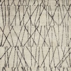 LOLOI ALICE 01 RIBBED FRINGE RUG: CREAM, CHARCOAL