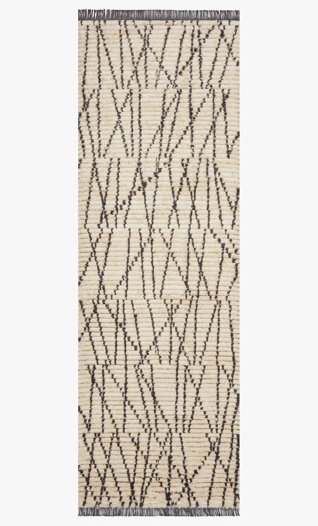 LOLOI ALICE 01 RIBBED FRINGE RUG: CREAM, CHARCOAL 6 LOLOI ALICE 01 RIBBED FRINGE RUG: CREAM, CHARCOAL