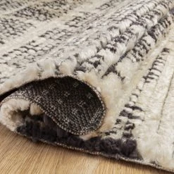 LOLOI ALICE 02 RIBBED FRINGE RUG: CREAM, CHARCOAL 7 LOLOI ALICE 02 RIBBED FRINGE RUG: CREAM, CHARCOAL