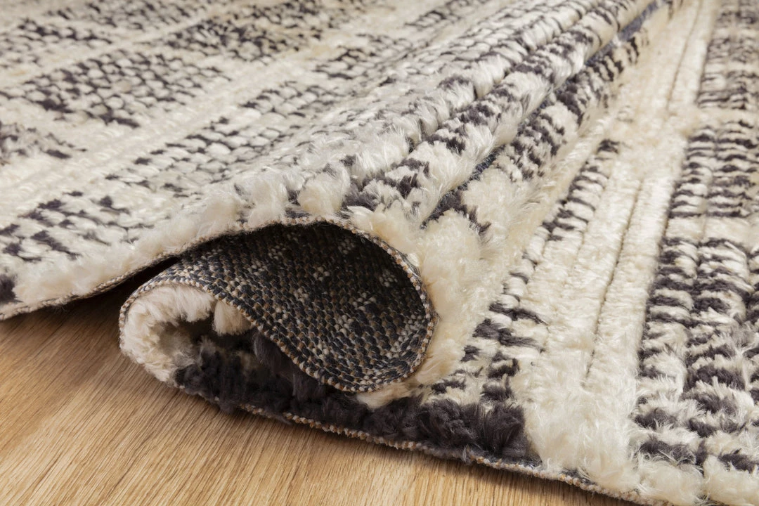 LOLOI ALICE 02 RIBBED FRINGE RUG: CREAM, CHARCOAL 3 LOLOI ALICE 02 RIBBED FRINGE RUG: CREAM, CHARCOAL