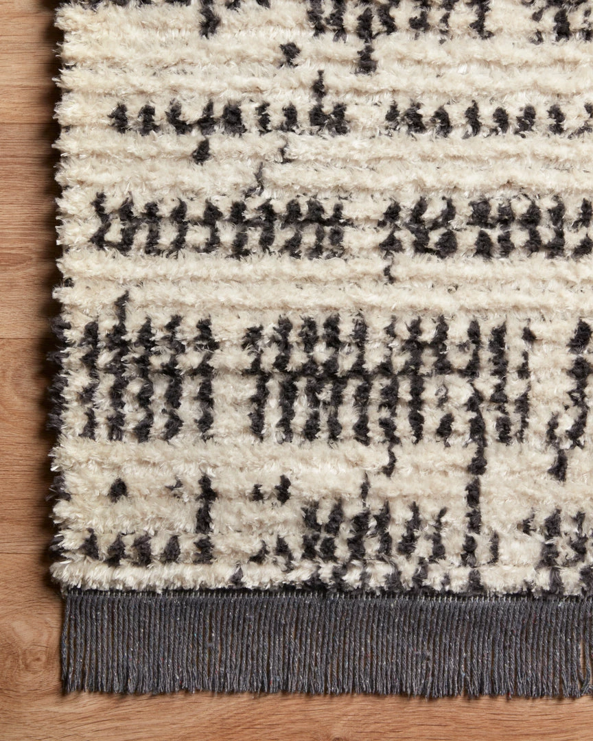 LOLOI ALICE 02 RIBBED FRINGE RUG: CREAM, CHARCOAL 4 LOLOI ALICE 02 RIBBED FRINGE RUG: CREAM, CHARCOAL