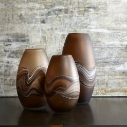 CYAN Pillows + Decor AMBER + JAVA SWIRL GLASS VASE