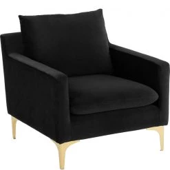 NUEVO Living Room ANDERS VELVET VELOUR ARM CHAIR