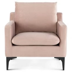 NUEVO Living Room ANDERS VELVET VELOUR ARM CHAIR