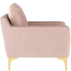 NUEVO Living Room ANDERS VELVET VELOUR ARM CHAIR