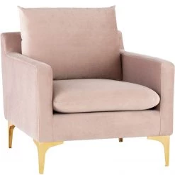 NUEVO Living Room ANDERS VELVET VELOUR ARM CHAIR