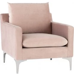 NUEVO Living Room ANDERS VELVET VELOUR ARM CHAIR