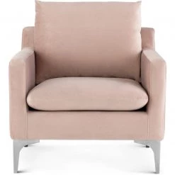 NUEVO Living Room ANDERS VELVET VELOUR ARM CHAIR