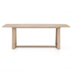 FOUR HANDS ATHERTON OUTDOOR TEAK WOOD DINING TABLE: WASHED BROWN