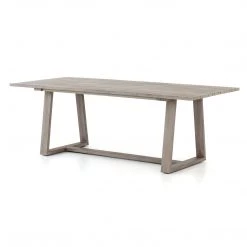 FOUR HANDS ATHERTON OUTDOOR TEAK WOOD DINING TABLE: WEATHERED GREY