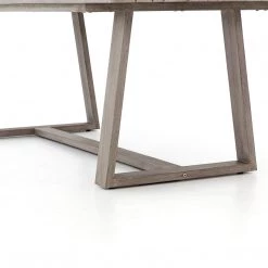 FOUR HANDS ATHERTON OUTDOOR TEAK WOOD DINING TABLE: WEATHERED GREY