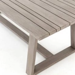 FOUR HANDS ATHERTON OUTDOOR TEAK WOOD DINING TABLE: WEATHERED GREY