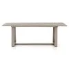 FOUR HANDS ATHERTON OUTDOOR TEAK WOOD DINING TABLE: WEATHERED GREY