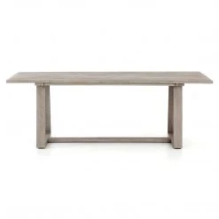 FOUR HANDS ATHERTON OUTDOOR TEAK WOOD DINING TABLE: WEATHERED GREY