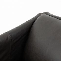 FOUR HANDS Furniture CHAPS EBONY LEATHER BUCKLE STRAPPED CHAIR