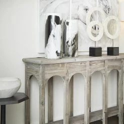 CYAN Pillows + Decor BONE + BLACK CIRCLE SCULPTURES