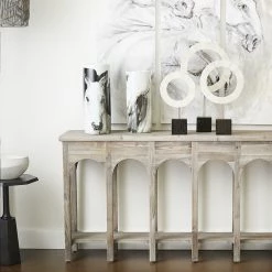 CYAN Pillows + Decor BONE + BLACK CIRCLE SCULPTURES