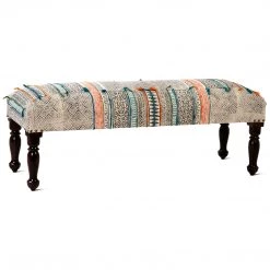 DOVETAIL BORO TRIBAL PRINT KILIM BENCH