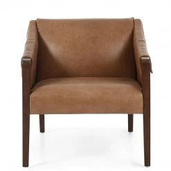 FOUR HANDS LEATHER BUCKLE STRAPPED CHAIR