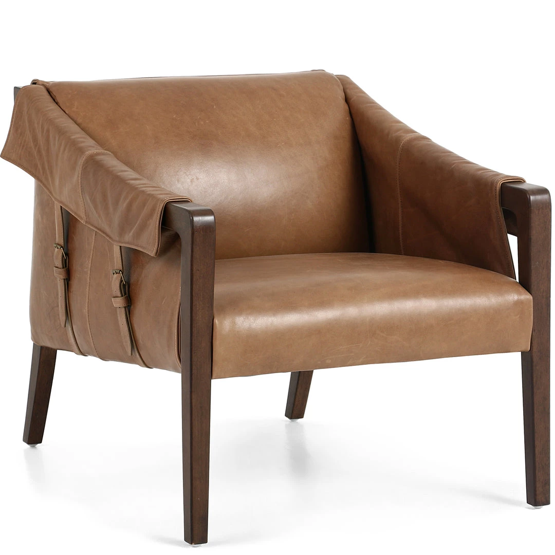 FOUR HANDS LEATHER BUCKLE STRAPPED CHAIR 1 FOUR HANDS LEATHER BUCKLE STRAPPED CHAIR