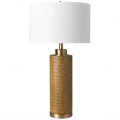 SURYA FAUX CROC LAMP: TAN