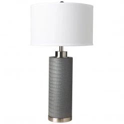 SURYA FAUX CROC LAMP: GRAY Lighting