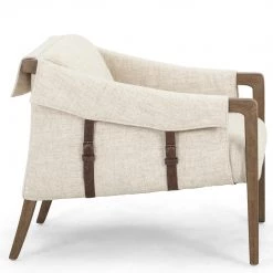 FOUR HANDS Furniture BUCKLE STRAPPED CHAIR: THAMES CREAM