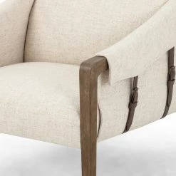 FOUR HANDS Furniture BUCKLE STRAPPED CHAIR: THAMES CREAM