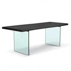 URBIA Kitchen + Dining BROOKS LIVE EDGE DINING TABLE: EBONIZED