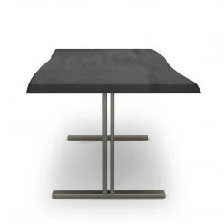 URBIA Kitchen + Dining BROOKS LIVE EDGE DINING TABLE: EBONIZED