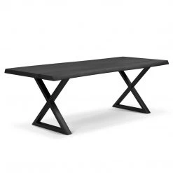 URBIA Kitchen + Dining BROOKS LIVE EDGE DINING TABLE: EBONIZED