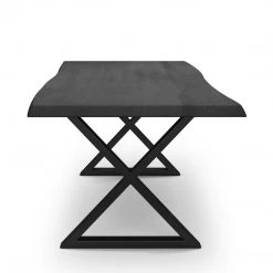 URBIA Kitchen + Dining BROOKS LIVE EDGE DINING TABLE: EBONIZED