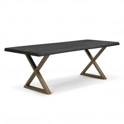 URBIA Kitchen + Dining BROOKS LIVE EDGE DINING TABLE: EBONIZED