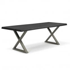 URBIA Kitchen + Dining BROOKS LIVE EDGE DINING TABLE: EBONIZED