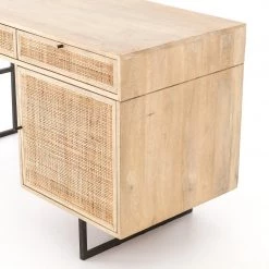 FOUR HANDS CARMEL NATURAL MANGO WOOD + CANE DESK Furniture