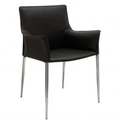NUEVO COLTER LEATHER DINING ARM CHAIR Kitchen + Dining