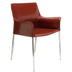 NUEVO COLTER LEATHER DINING ARM CHAIR Kitchen + Dining