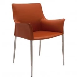 NUEVO COLTER LEATHER DINING ARM CHAIR Kitchen + Dining