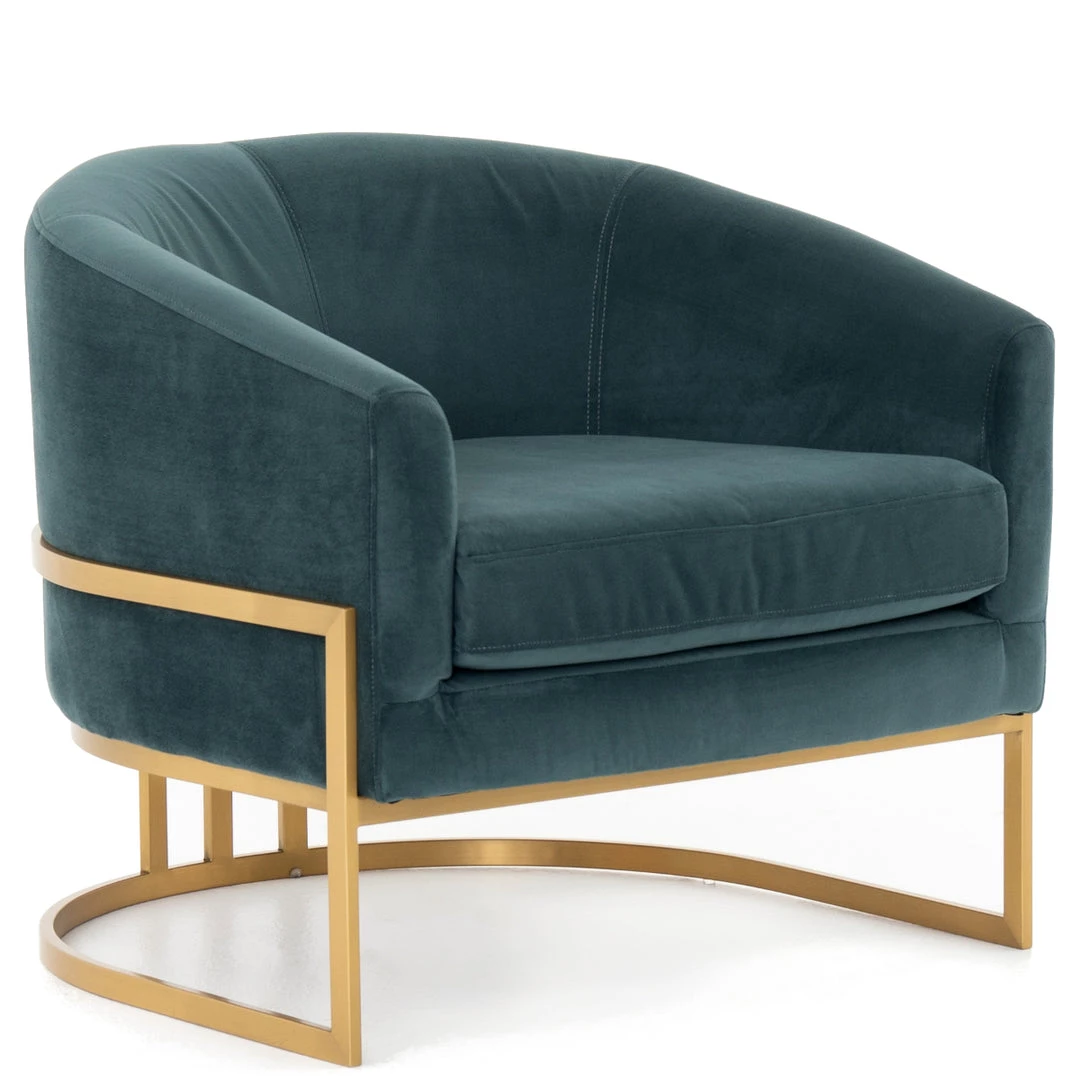 FOUR HANDS Furniture CORBIN VELVET + BRASS ACCENT CHAIR 11 FOUR HANDS Furniture CORBIN VELVET + BRASS ACCENT CHAIR