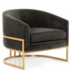 FOUR HANDS Furniture CORBIN VELVET + BRASS ACCENT CHAIR