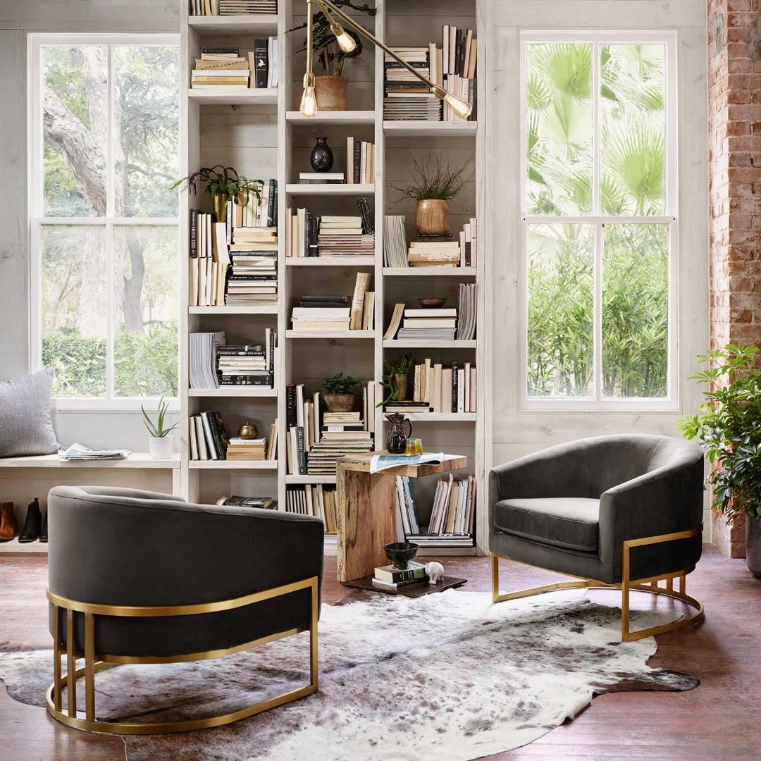 FOUR HANDS Furniture CORBIN VELVET + BRASS ACCENT CHAIR 5 FOUR HANDS Furniture CORBIN VELVET + BRASS ACCENT CHAIR