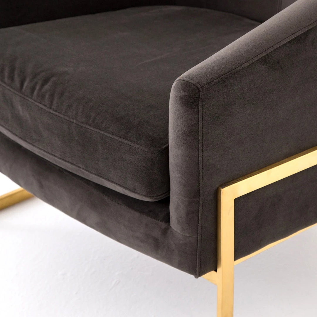 FOUR HANDS Furniture CORBIN VELVET + BRASS ACCENT CHAIR 6 FOUR HANDS Furniture CORBIN VELVET + BRASS ACCENT CHAIR