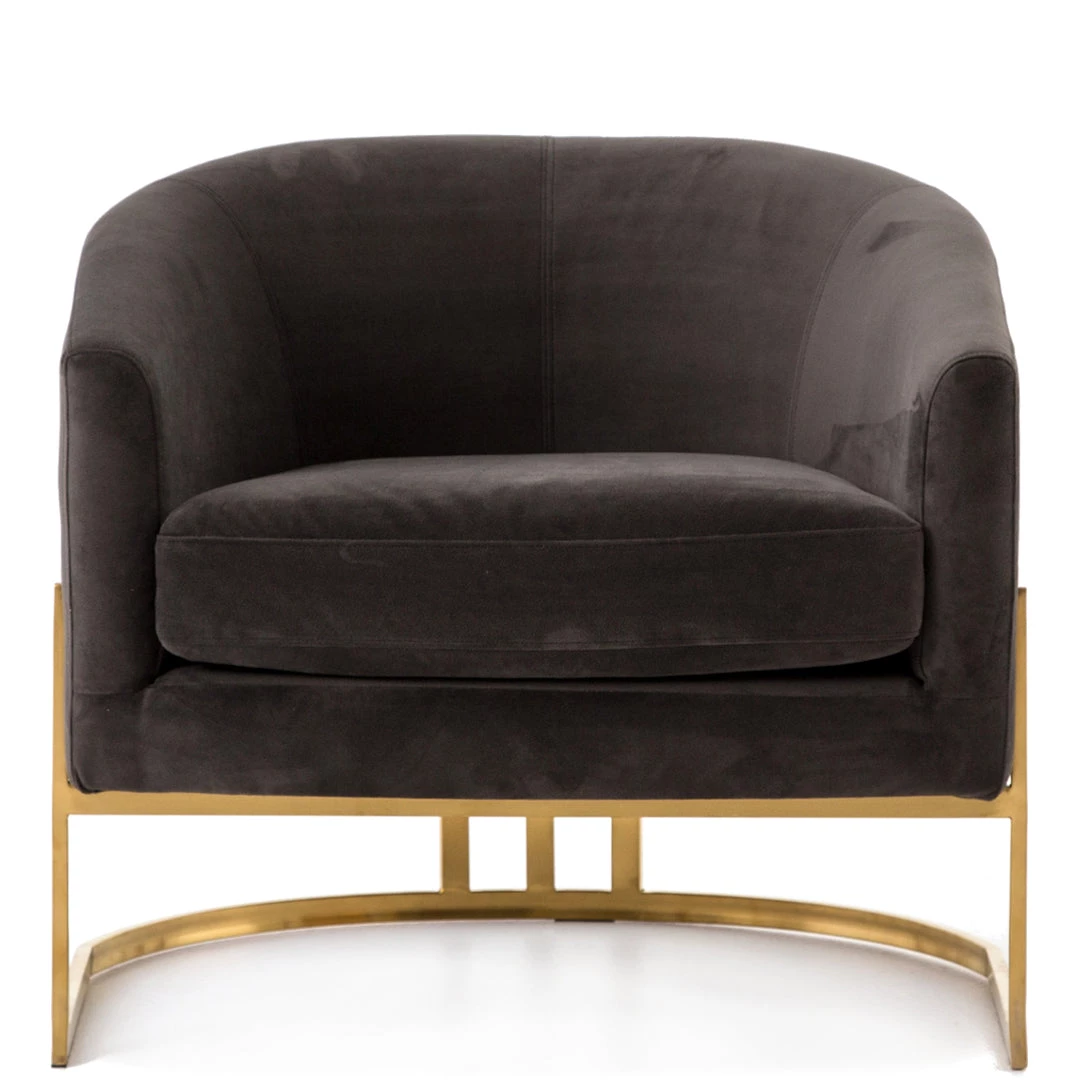 FOUR HANDS Furniture CORBIN VELVET + BRASS ACCENT CHAIR 1 FOUR HANDS Furniture CORBIN VELVET + BRASS ACCENT CHAIR