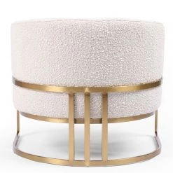 FOUR HANDS CORBIN CREAM BOUCLE + BRASS ACCENT CHAIR