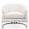 FOUR HANDS CORBIN CREAM BOUCLE + BRASS ACCENT CHAIR