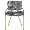 VIG COSETTE VINTAGE PRINT VELVET DINING CHAIR