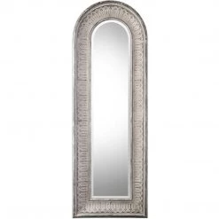 UTTERMOST COZETTE AGED WHITE EMBOSSED ARCH MIRROR Mirrors