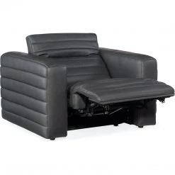 HOOKER CHATELIAN LEATHER SOFA ARM CHAIR: STALEY GREY Furniture