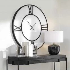UTTERMOST DECO WHITE GLASS WALL CLOCK