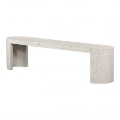 MOES DECO WHITE TERRAZZO OUTDOOR DINING BENCH